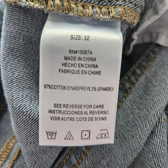 Hint Of Blu Womens Med Wash Wide Leg Welt Pocket Stretch Comfort Jeans Sz 32x31 - Picture 11 of 12